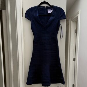 Elegant  HERVE LEGER Navy Blue Dress